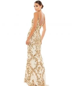 Mac Duggal Shop For Embellished Leaf Evening Gown