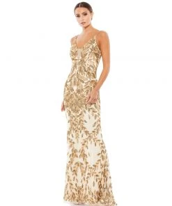 Mac Duggal Shop For Embellished Leaf Evening Gown