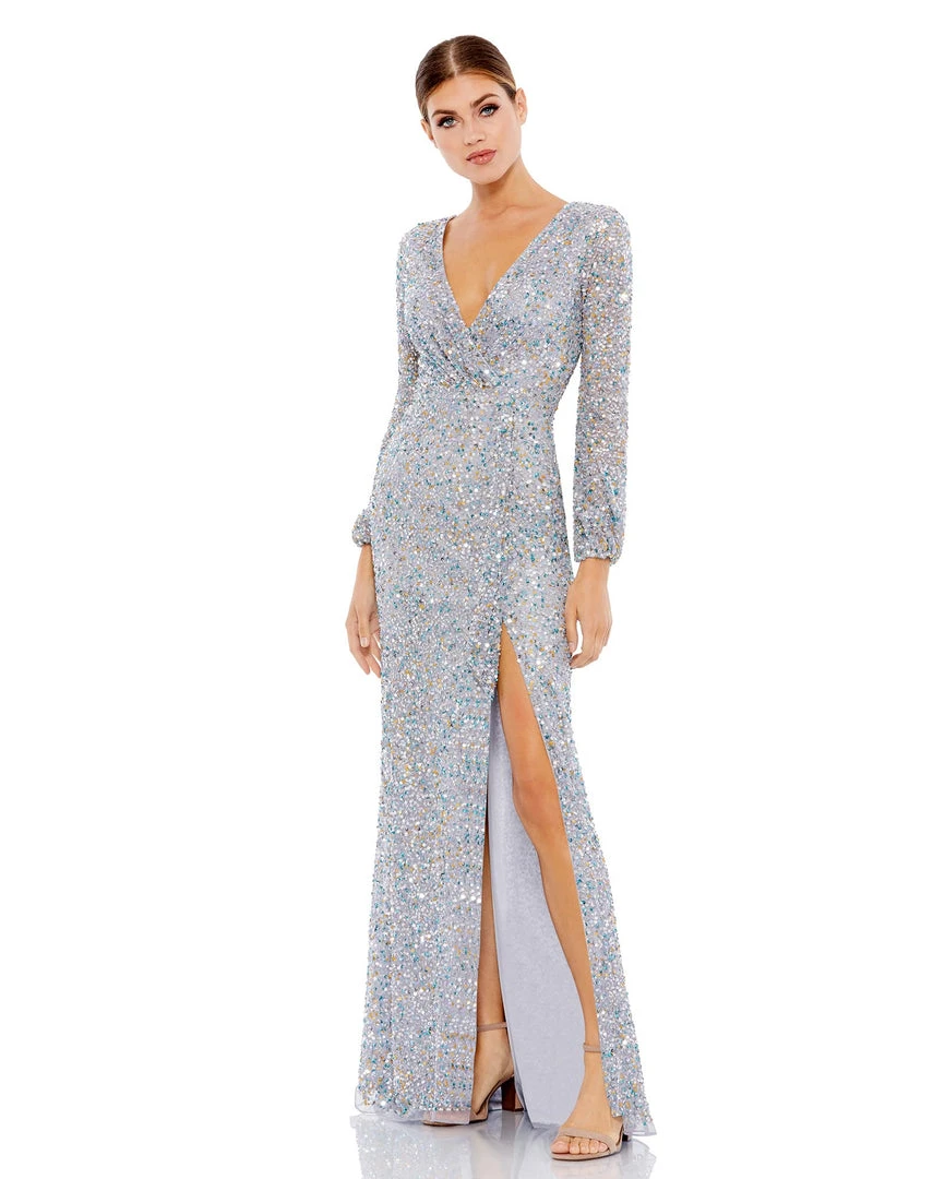 Mac Duggal Multi-Colored Sequin Silver Gown Shop For 1 Mac Duggal Multi-Colored Sequin Silver Gown Shop For