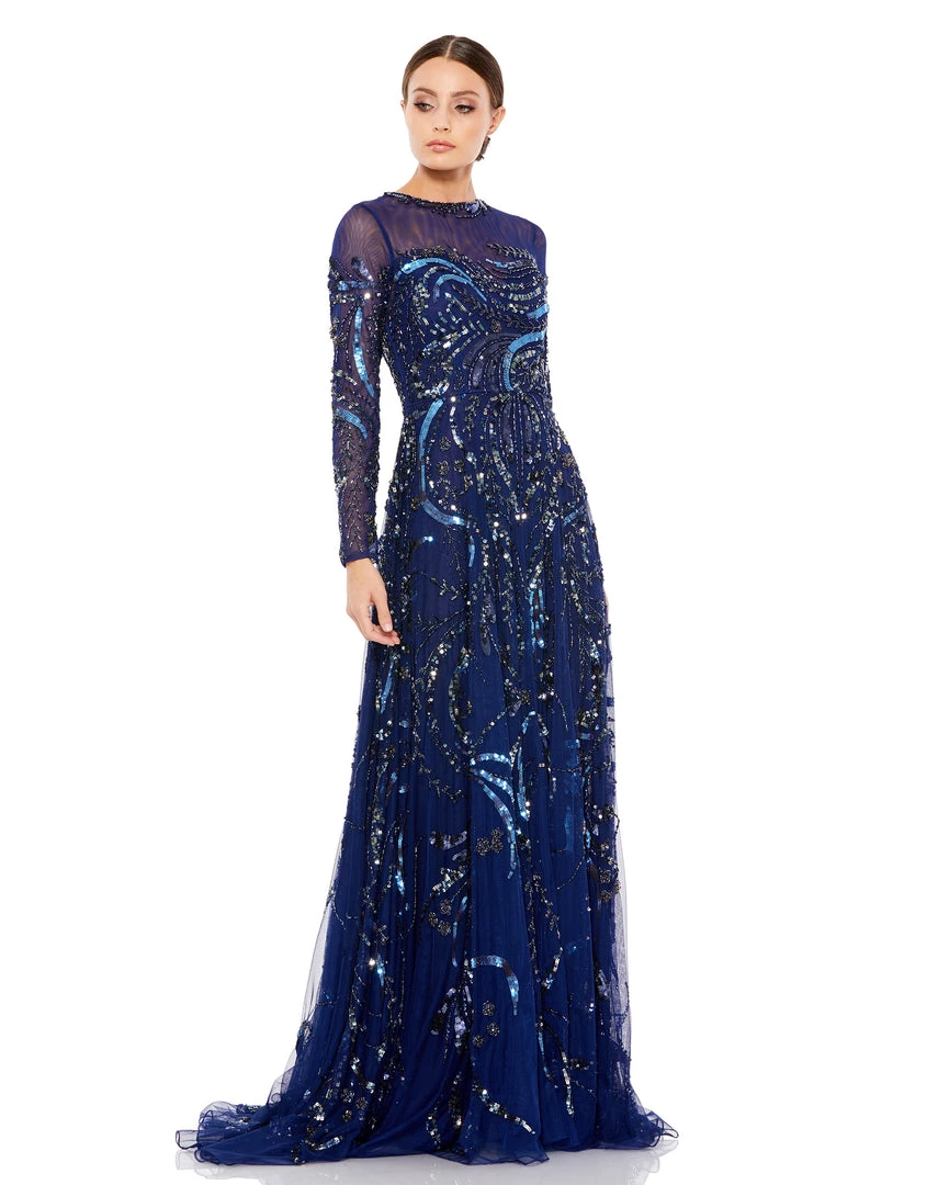 Mac Duggal Shop For Long Sleeve Embellished Illusion Evening Gown 4 Mac Duggal Shop For Long Sleeve Embellished Illusion Evening Gown