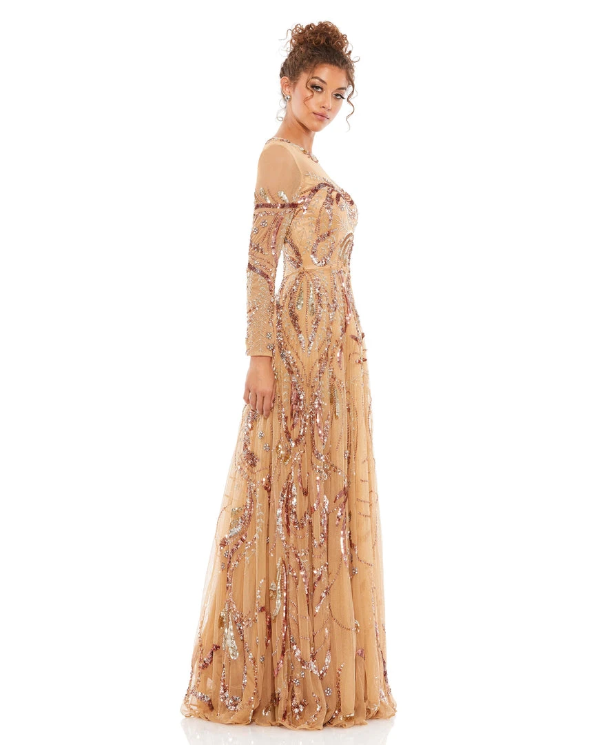 Mac Duggal Shop For Long Sleeve Embellished Illusion Evening Gown 3 Mac Duggal Shop For Long Sleeve Embellished Illusion Evening Gown