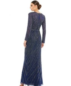 Mac Duggal Long Sleeve Beaded Column Gown Shop For 16 Mac Duggal Long Sleeve Beaded Column Gown Shop For