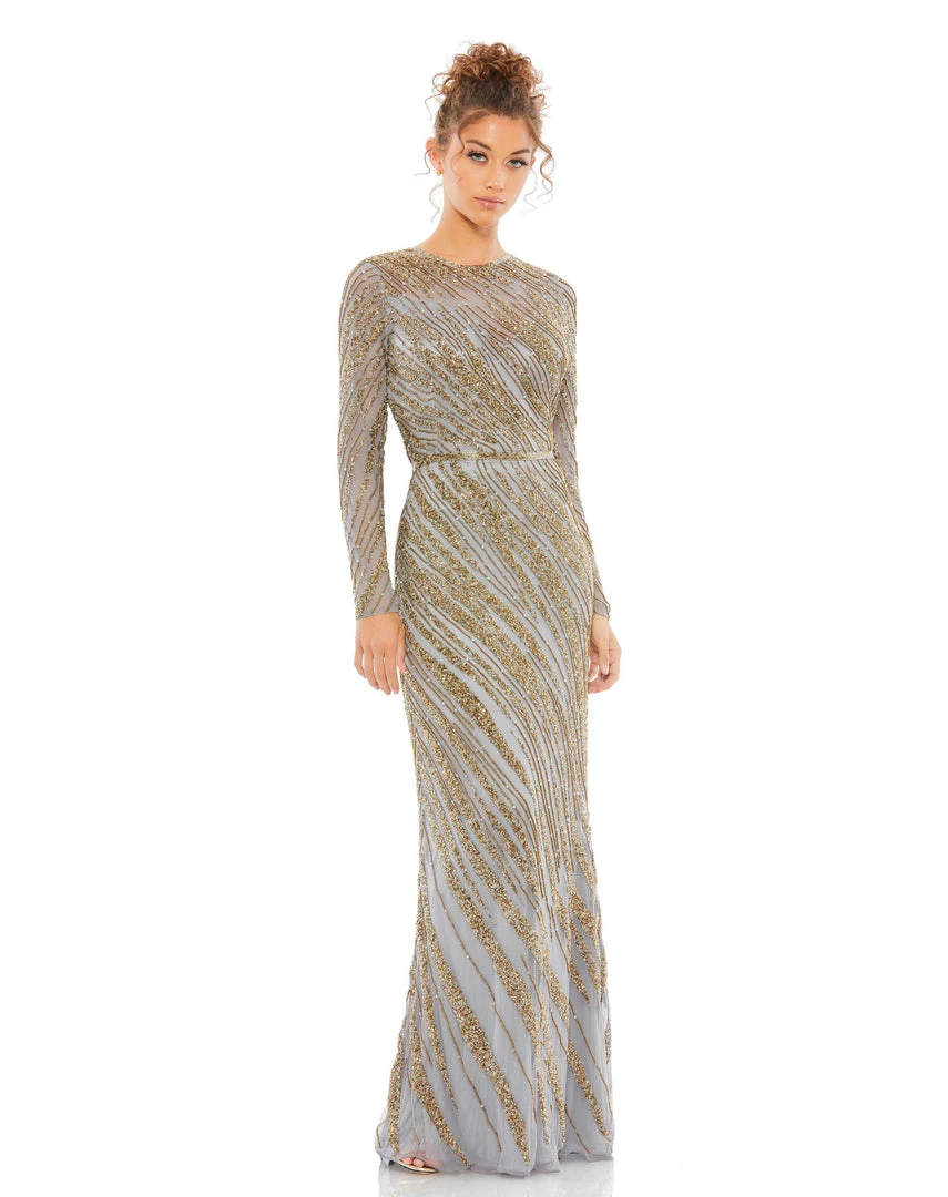 Mac Duggal Long Sleeve Beaded Column Gown Shop For 4 Mac Duggal Long Sleeve Beaded Column Gown Shop For