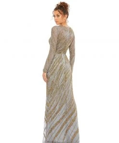 Mac Duggal Long Sleeve Beaded Column Gown Shop For 13 Mac Duggal Long Sleeve Beaded Column Gown Shop For