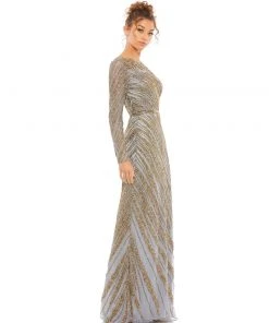 Mac Duggal Long Sleeve Beaded Column Gown Shop For 14 Mac Duggal Long Sleeve Beaded Column Gown Shop For