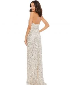 Mac Duggal Sequined Halter Strap Column Gown Shop For