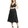 Mac Duggal Sleeveless V-Neck Tea Length Dress