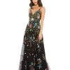 Mac Duggal Shop For Black Multi Embellished Floral Sequined Gown