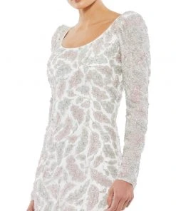 Mac Duggal Shop For Foliage Embellished Midi Sheath Dress