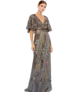 Mac Duggal sale2022 23 Mac Duggal Shop For Cape Sleeve Embellished Evening Gown