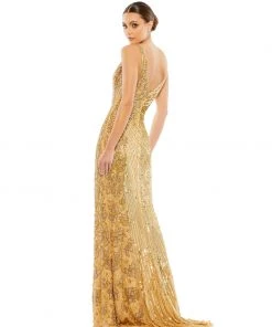 Mac Duggal Beaded Floral Sleeveless Gown Shop For