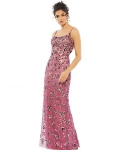 Mac Duggal Floral Embellished Scoop Neck Evening Gown 9 Mac Duggal Floral Embellished Scoop Neck Evening Gown