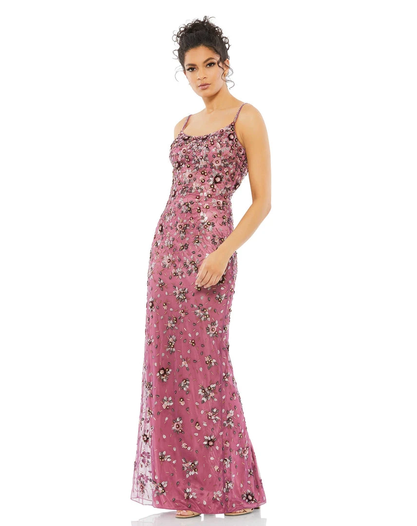 Mac Duggal Floral Embellished Scoop Neck Evening Gown 4 Mac Duggal Floral Embellished Scoop Neck Evening Gown