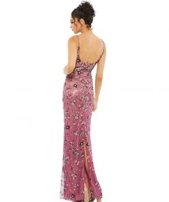 Mac Duggal Floral Embellished Scoop Neck Evening Gown 10 Mac Duggal Floral Embellished Scoop Neck Evening Gown