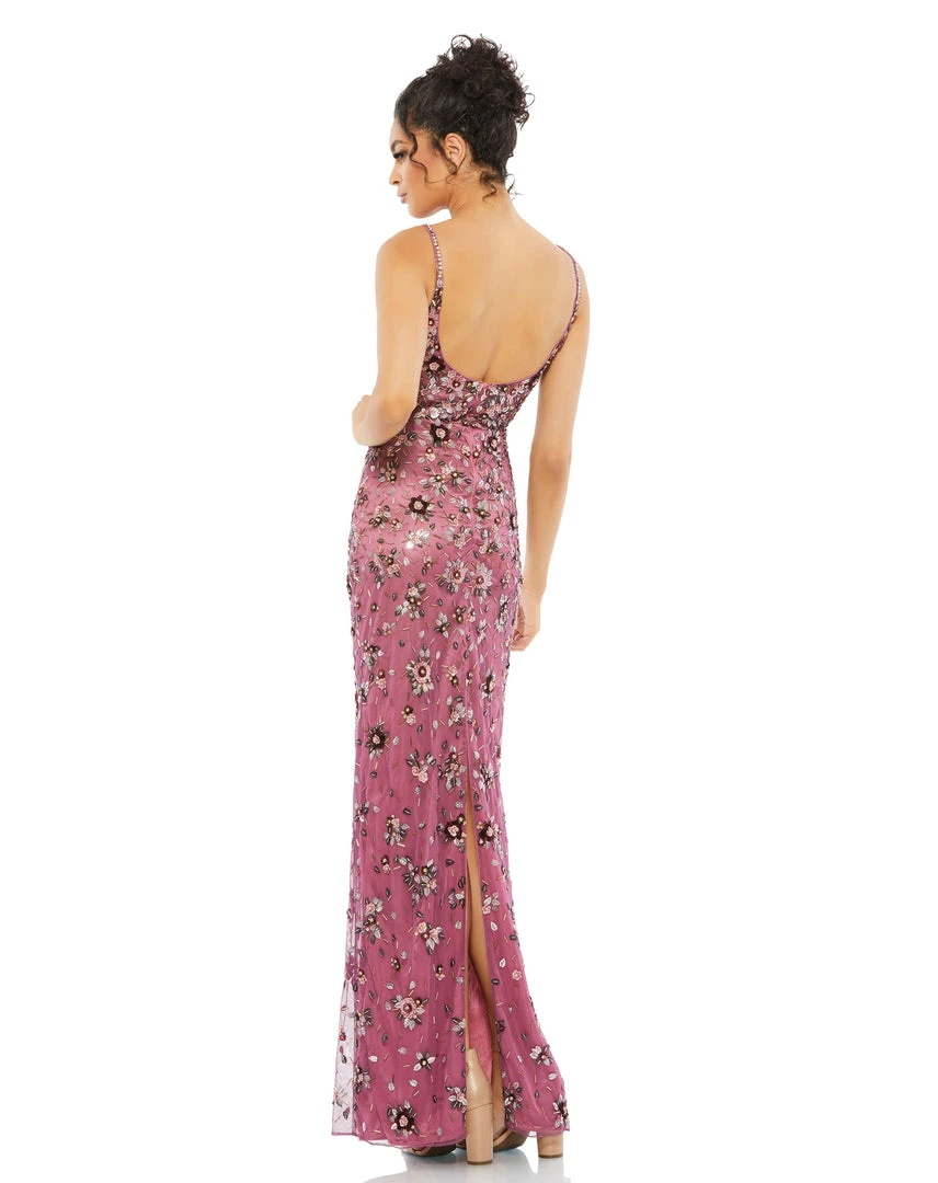 Mac Duggal Floral Embellished Scoop Neck Evening Gown 5 Mac Duggal Floral Embellished Scoop Neck Evening Gown