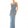 Mac Duggal Floral Embellished Scoop Neck Evening Gown