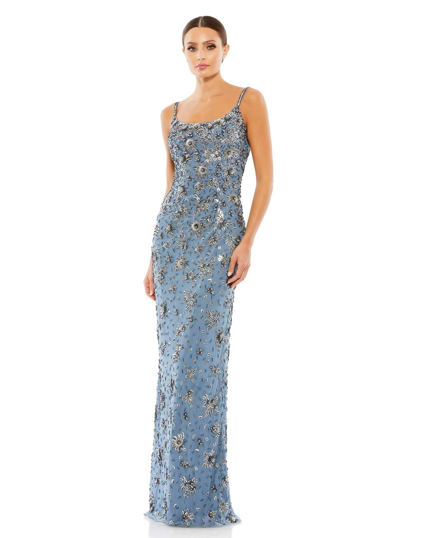 Mac Duggal Floral Embellished Scoop Neck Evening Gown 1 Mac Duggal Floral Embellished Scoop Neck Evening Gown
