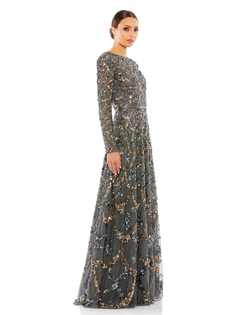 Mac Duggal Embellished Illusion High Neck Long Sleeve A Line Gown Shop For 5 Mac Duggal Embellished Illusion High Neck Long Sleeve A Line Gown Shop For