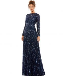 Mac Duggal Embellished Illusion High Neck Long Sleeve A Line Gown Shop For 17 Mac Duggal Embellished Illusion High Neck Long Sleeve A Line Gown Shop For