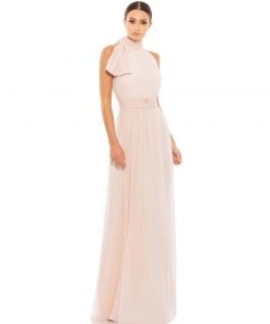 Ieena For Mac Duggal High Neck Chiffon Gown