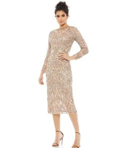 Mac Duggal Shop For Embellished Illusion Sheath Dress