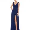 Ieena For Mac Duggal Sleeveless V-Neck Chiffon Gown