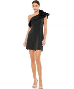 Ieena For Mac Duggal One Shoulder Ruffle Mini Dress 16 Ieena For Mac Duggal One Shoulder Ruffle Mini Dress