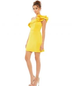 Ieena For Mac Duggal One Shoulder Ruffle Mini Dress 11 Ieena For Mac Duggal One Shoulder Ruffle Mini Dress