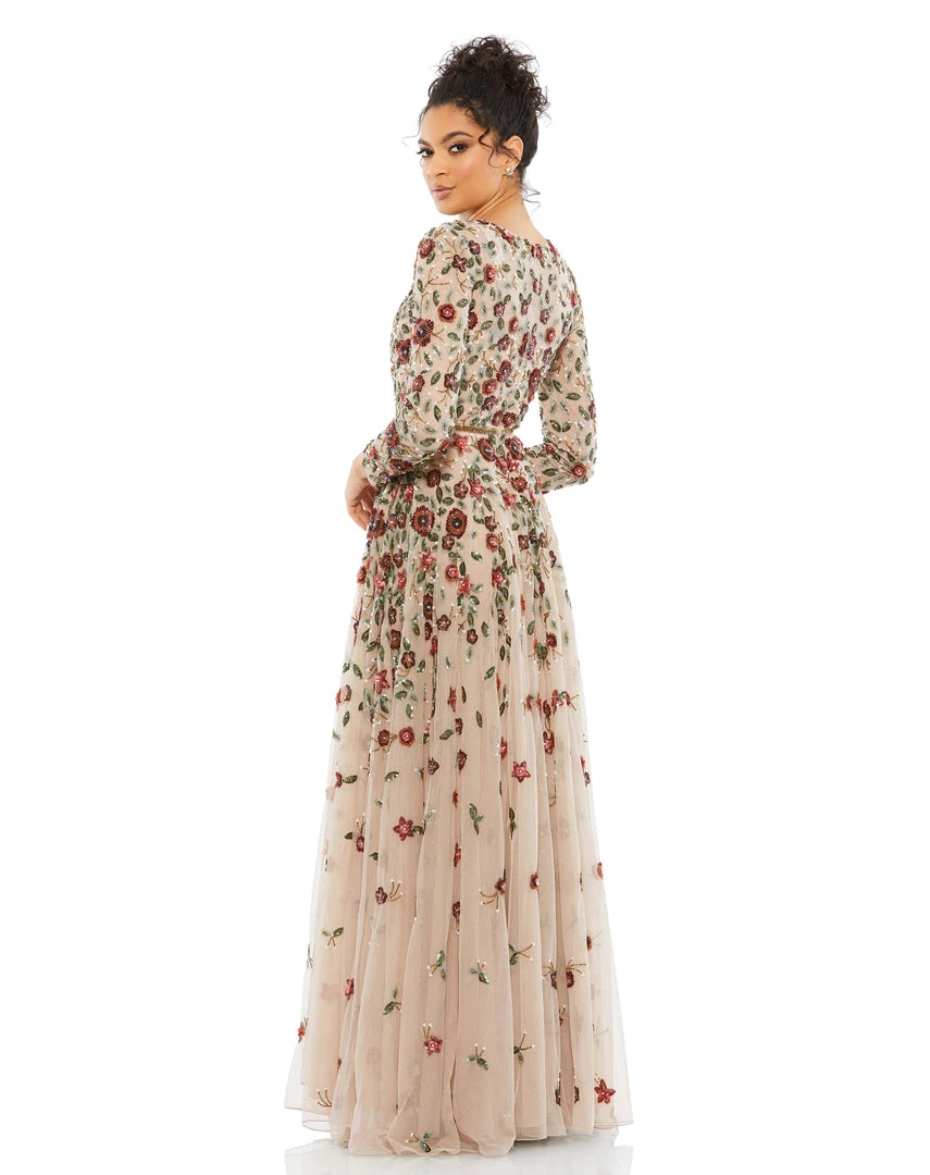 Mac Duggal Shop For Floral Appliqué Long Sleeve Illusion Gown 2 Mac Duggal Shop For Floral Appliqué Long Sleeve Illusion Gown