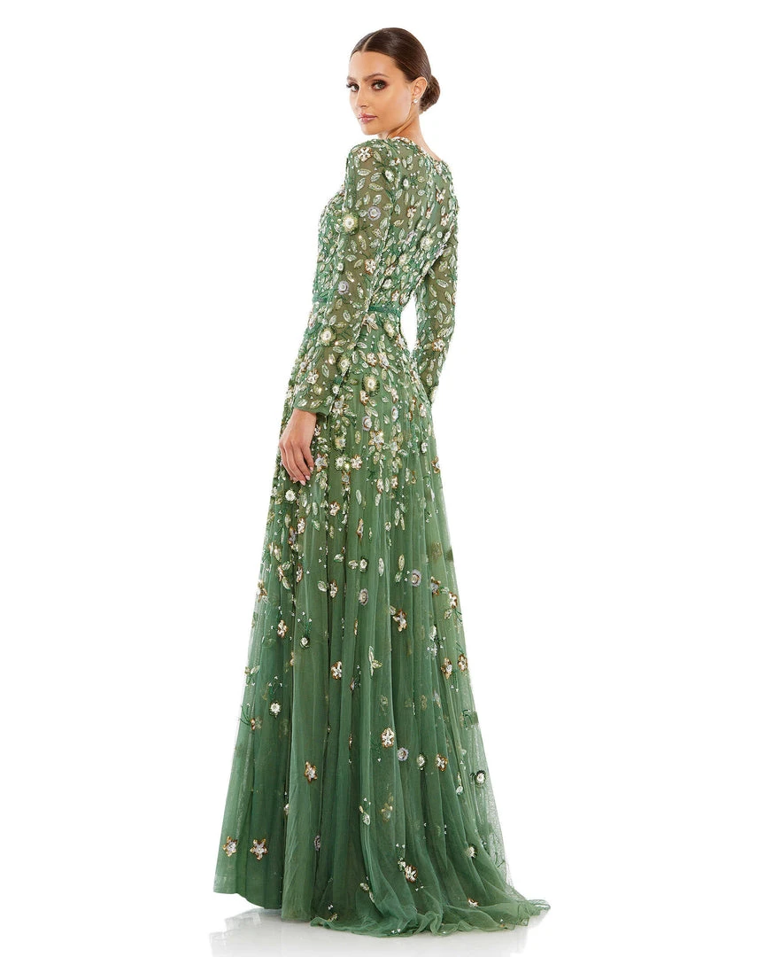 Mac Duggal Shop For Floral Appliqué Long Sleeve Illusion Gown 5 Mac Duggal Shop For Floral Appliqué Long Sleeve Illusion Gown