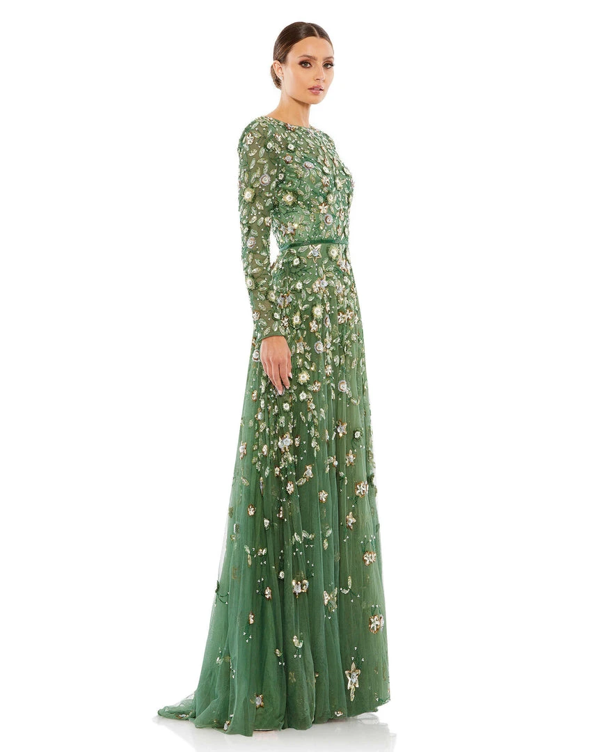 Mac Duggal Shop For Floral Appliqué Long Sleeve Illusion Gown 7 Mac Duggal Shop For Floral Appliqué Long Sleeve Illusion Gown