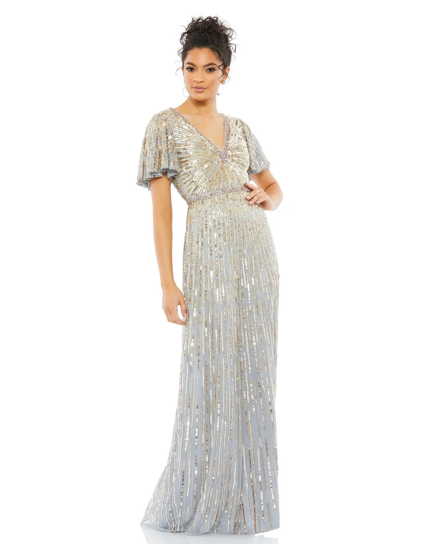 Mac Duggal Embellished V Neck Butterfly Sleeve Column Gown Shop For 4 Mac Duggal Embellished V Neck Butterfly Sleeve Column Gown Shop For
