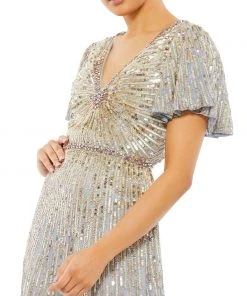 Mac Duggal Embellished V Neck Butterfly Sleeve Column Gown Shop For 11 Mac Duggal Embellished V Neck Butterfly Sleeve Column Gown Shop For