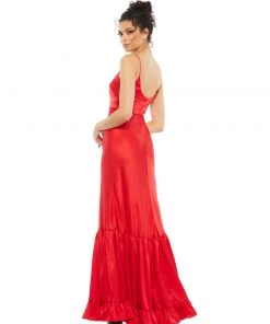 Ieena For Mac Duggal Scoop Neck Satin Gown 12 Ieena For Mac Duggal Scoop Neck Satin Gown