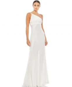 Ieena For Mac Duggal One Shoulder Double Strap Satin Gown Shop For