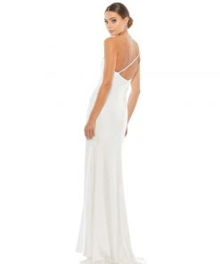 Ieena For Mac Duggal One Shoulder Double Strap Satin Gown Shop For