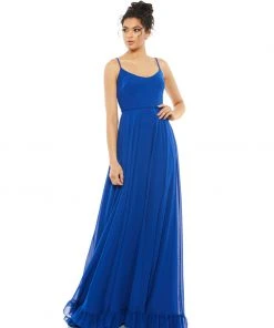 Ieena For Mac Duggal Shop For Sleeveless Scoop Neck Ruffled Hem Gown