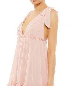 Ieena For Mac Duggal Tiered V-Neck Plunging Maxi Dress Shop For