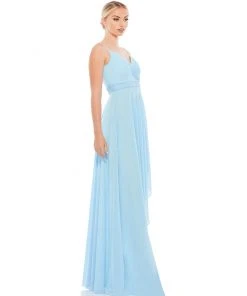 Ieena For Mac Duggal Ruffle Asymmetrical Hem Chiffon Maxi Dress Shop For