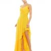 Ieena For Mac Duggal Ruffle Asymmetrical Hem Chiffon Maxi Dress Shop For
