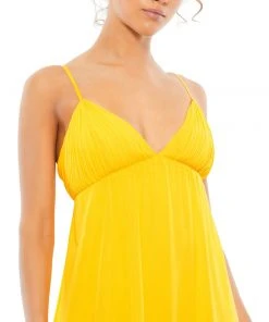 Ieena For Mac Duggal Shop For Ruffle V-Neck Criss-Cross Mini Dress