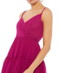 Ieena For Mac Duggal Spaghetti Strap Faux Wrap Dress