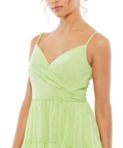 Ieena For Mac Duggal Spaghetti Strap Faux Wrap Dress