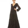 Ieena For Mac Duggal Floral Tiered Long Sleeve Maxi Dress