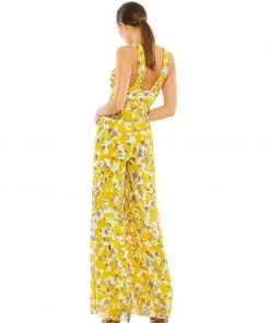 Ieena For Mac Duggal Shop For Crossed Halter Tie Waist Jumpsuit