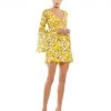 Ieena For Mac Duggal Floral Bell Sleeve Mini Dress
