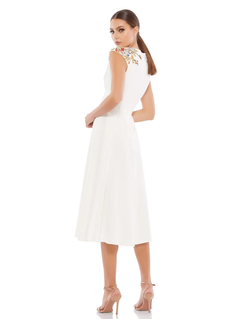 Ieena For Mac Duggal Plunging Floral Accented Cap Sleeve Cocktail Dress 5 Ieena For Mac Duggal Plunging Floral Accented Cap Sleeve Cocktail Dress