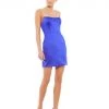 Ieena For Mac Duggal Shop For Rhinestone Strap Satin Mini Dress
