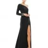 Mac Duggal Twist Front Embellished Sleeve Jersey Gown Shop For