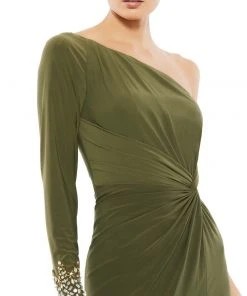 Mac Duggal Twist Front Embellished Sleeve Jersey Gown Shop For 9 Mac Duggal Twist Front Embellished Sleeve Jersey Gown Shop For
